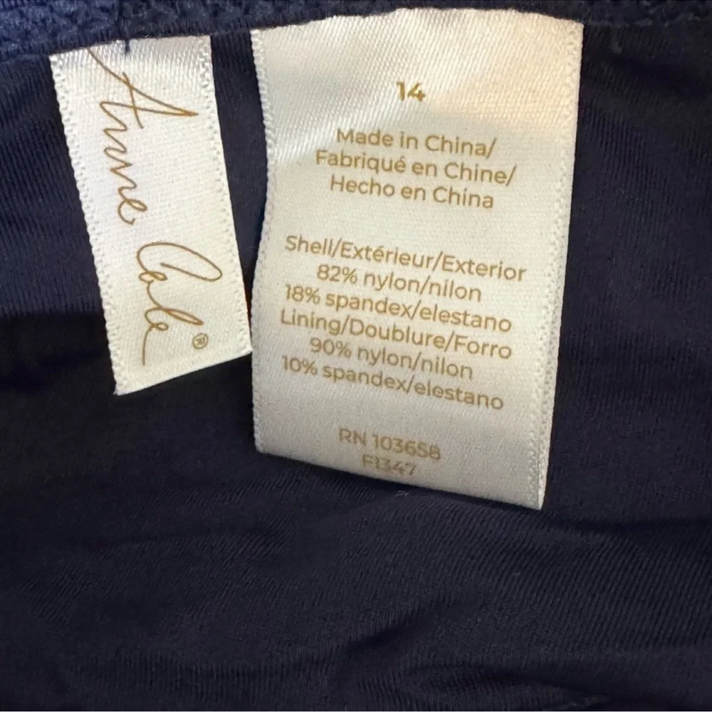 Ann Cole swimsuit navy 14 NWT
